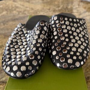 Tory Burch Studded Black Mules NIB